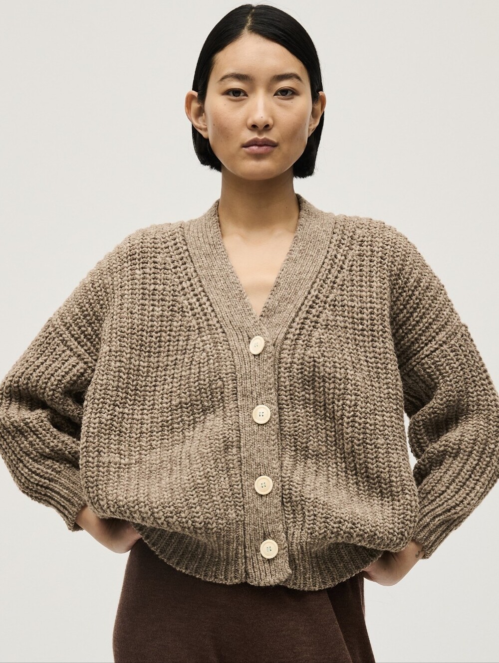 Babaa Cardigan No 19 In Dark Mist, Wool